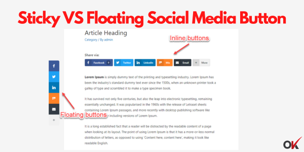 Sticky VS Floating Social Media Button